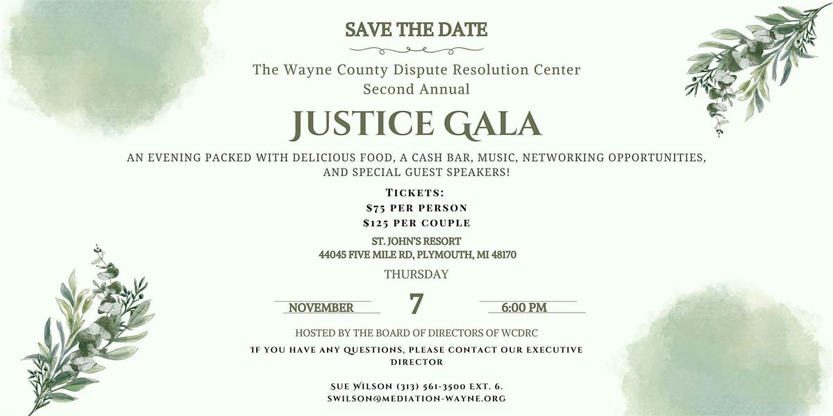 Wayne County Dispute Resolution Center | Second Annual Justice Gala