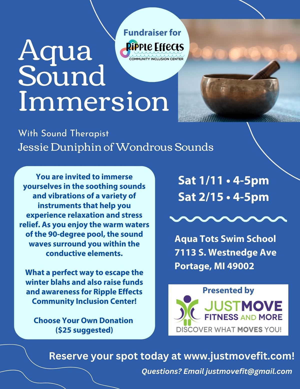 Aqua Sound Immersion Fundraiser for Ripple Effects Community Inclusion Center