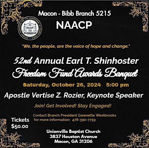 52nd Annual Earl T Shinhoster Freedom Fund Awards Banquet