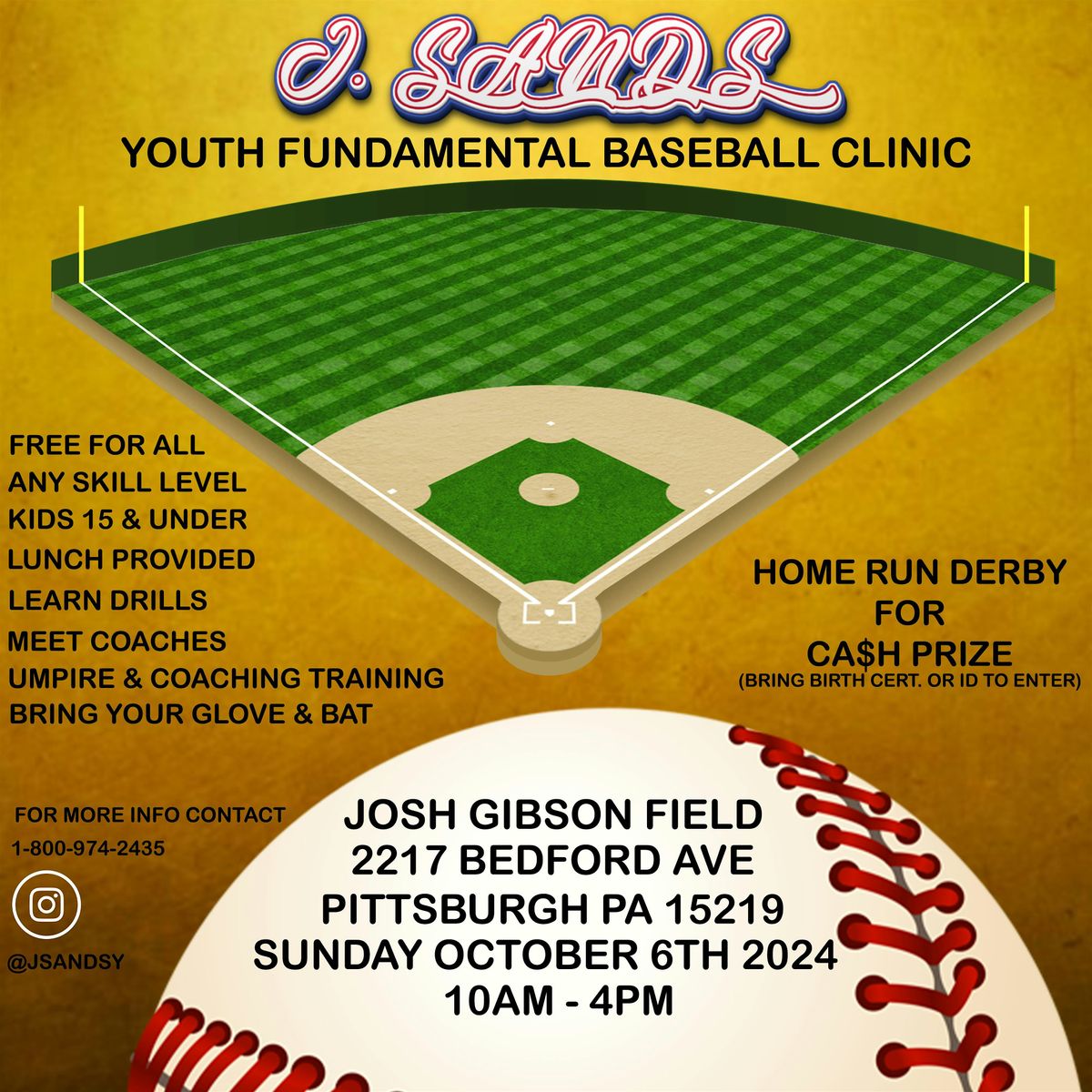 J. Sands Youth Fundamental Baseball Clinic