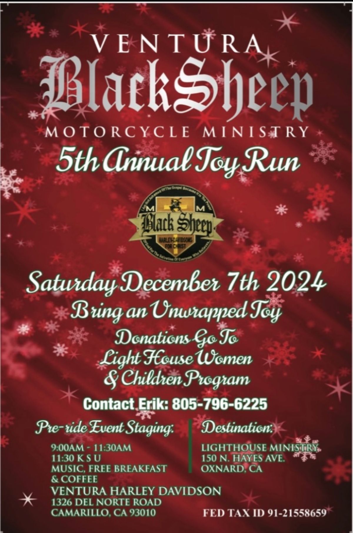 Ventura Black Sheep 5th Annual Toy Run 