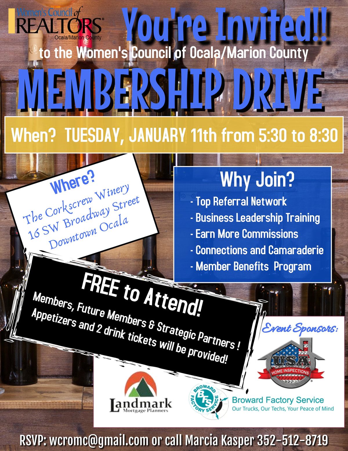 Womens Council of Realtors 2022 Membership Drive, The Corkscrew Winery