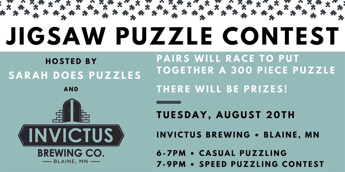 Jigsaw Puzzle Contest at Invictus Brewing Co with Sarah Does Puzzles - Aug