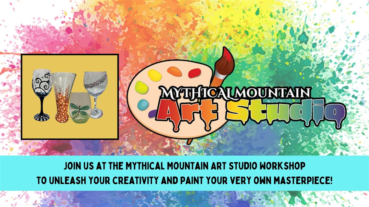 Mythical Mountain Art Studio Workshop - Beginners Class Glass Painting