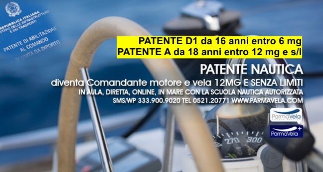 Corso Patente Nautica Vela Motore 12 mg s\/l A D1 D2 da Marzo 2025