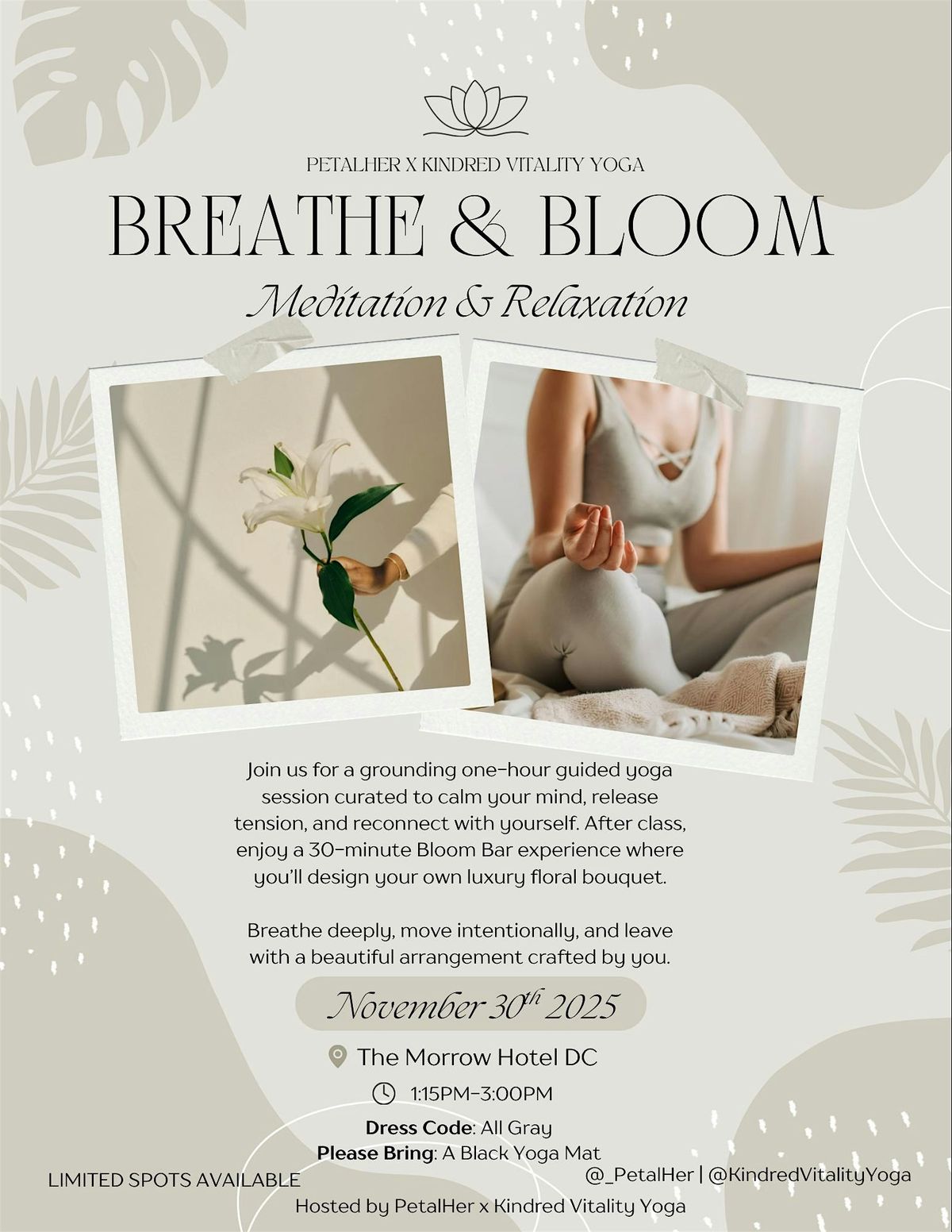 Breathe and Bloom (PetalHer X Kindred Vitality Yoga)