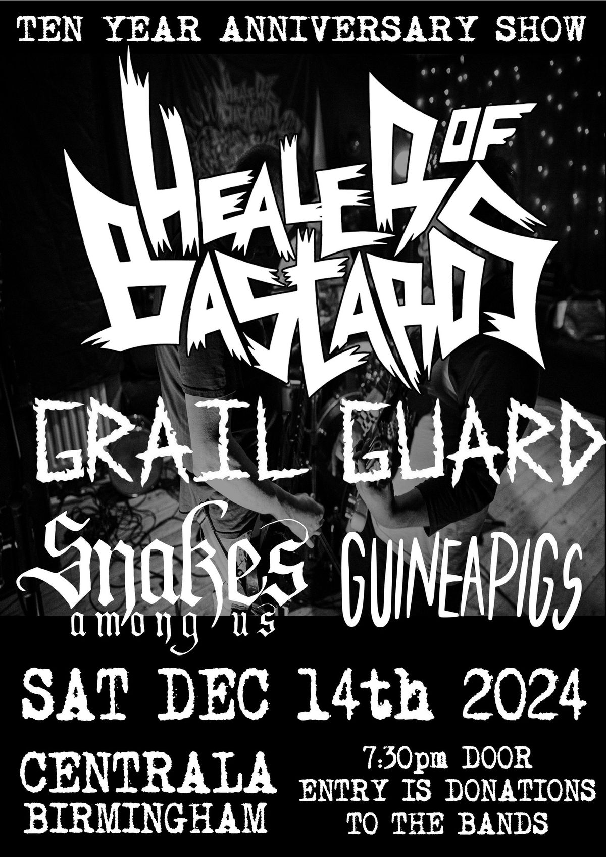 Healer of Bastards 10-year anniversary gig + Grail Guard, Snakes Among Us and Guineapigs