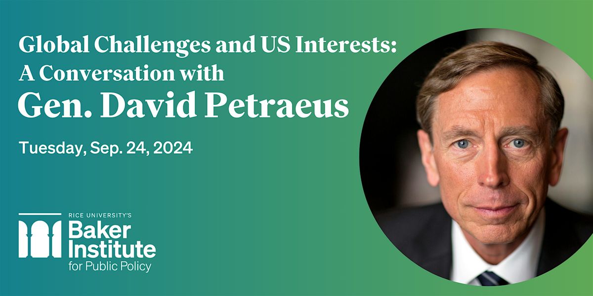 Livestream- Global Challenges and US Interests With Gen. David Petraeus