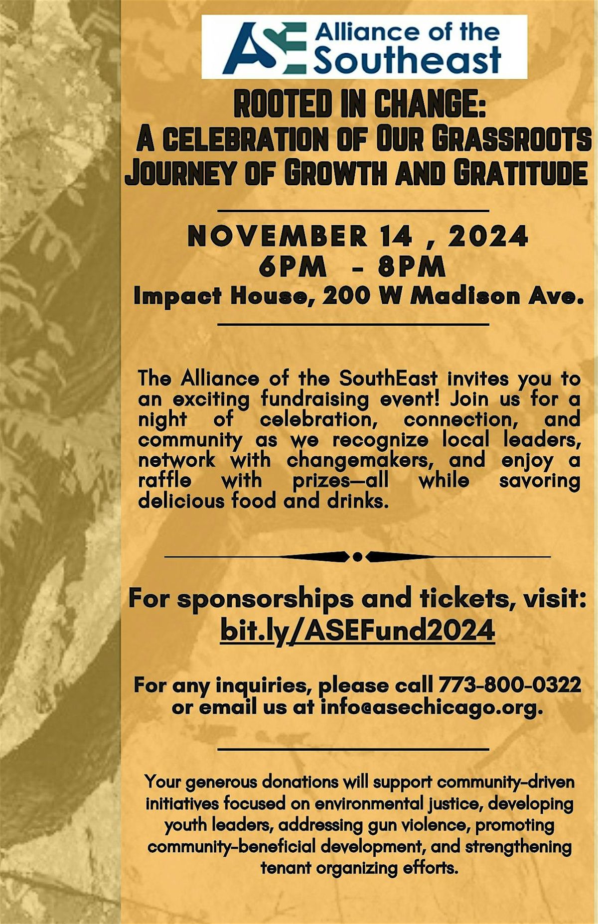 Alliance of the SouthEast (ASE) Fall  Fundraiser Nov. 14, 2024