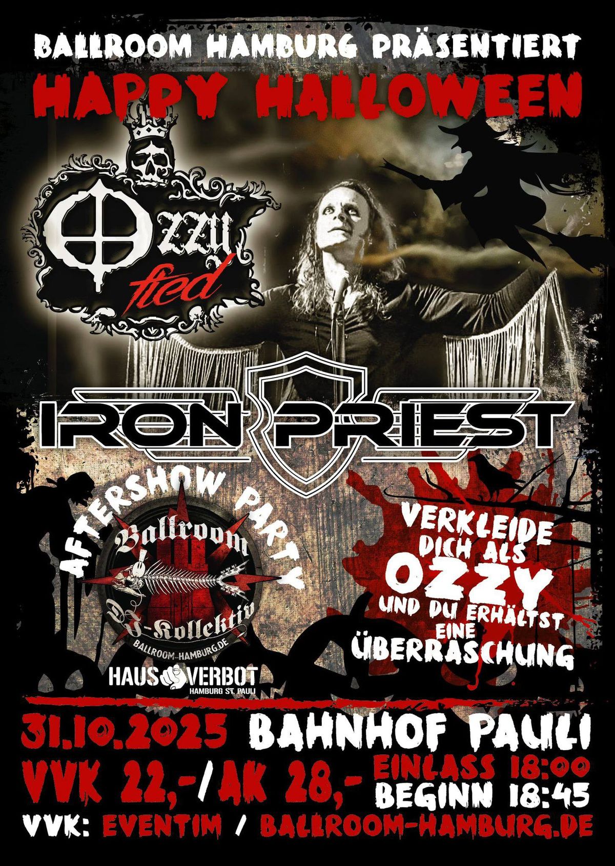 Halloween Night mit OZZYFIED & IRON PRIEST im BHF PAULI