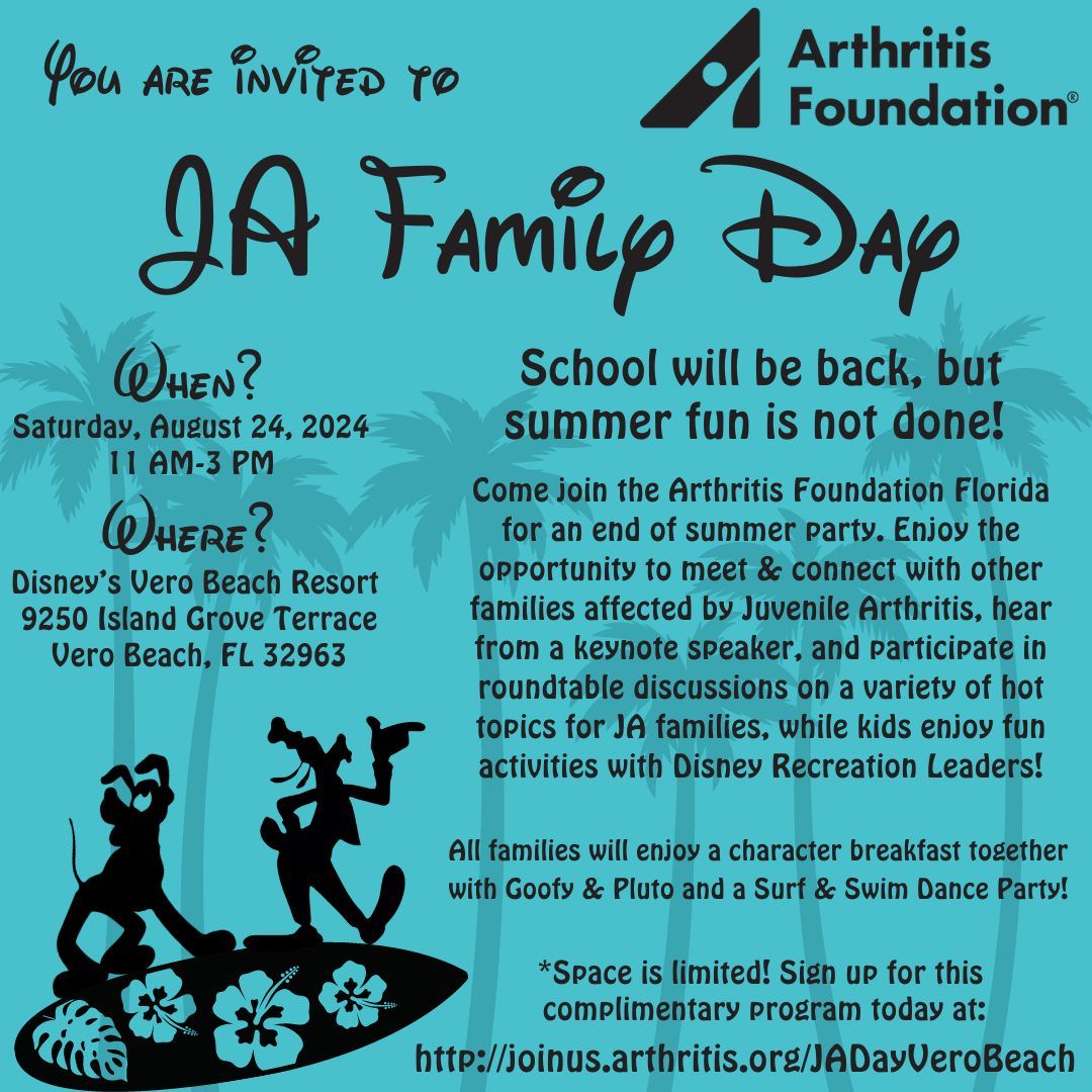 Juvenile Arthritis Family Day- Disney's Vero Beach Resort