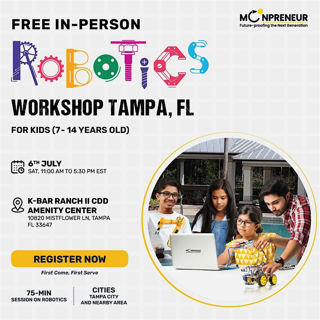 In-Person Event: Free Robotics Workshop, Tampa, FL (7-14 Yrs)