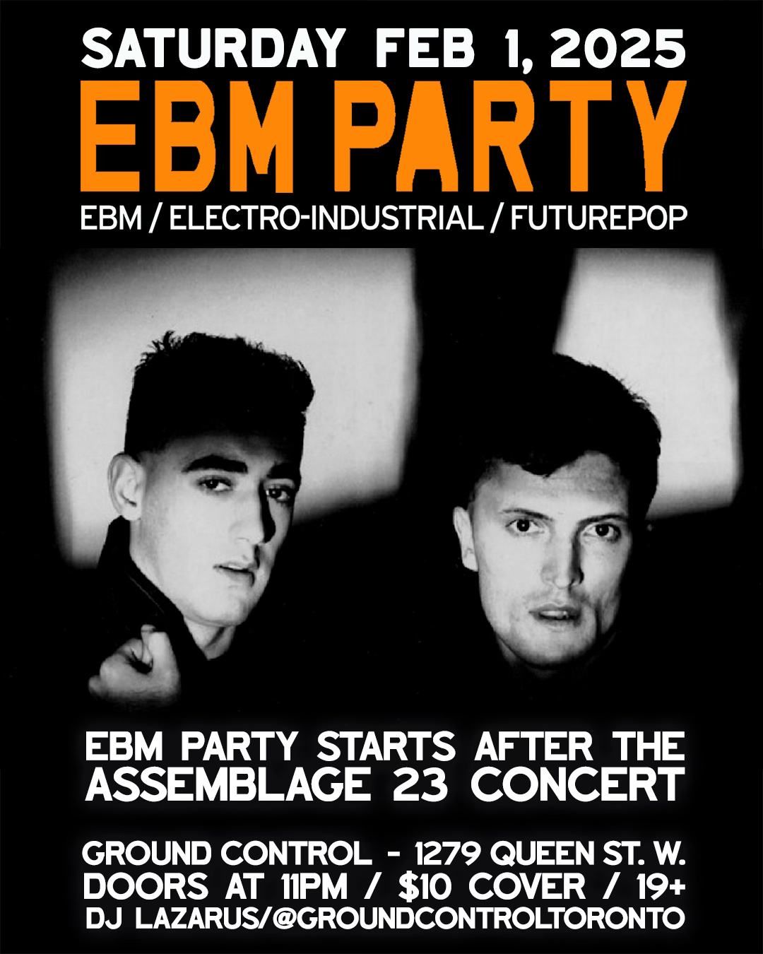 EBM PARTY: EBM \/ Futurepop \/ Electro-Industrial with DJ Lazarus - A23 After Party