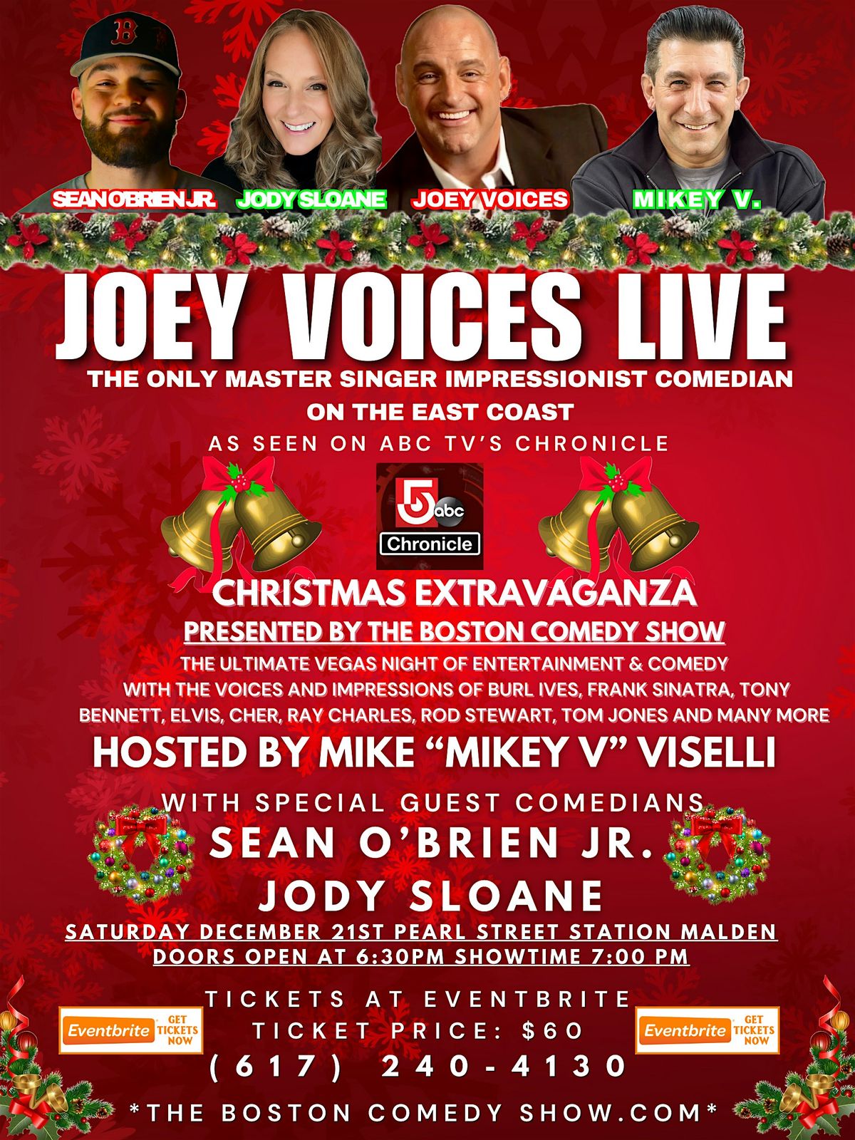 The Boston Comedy Show Presents JOEY VOICES LIVE- Christmas Special!