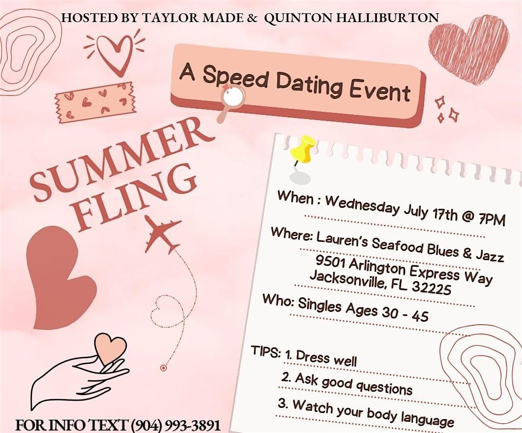 Summer Fling - A Speed Dating Event Ages 30 - 45