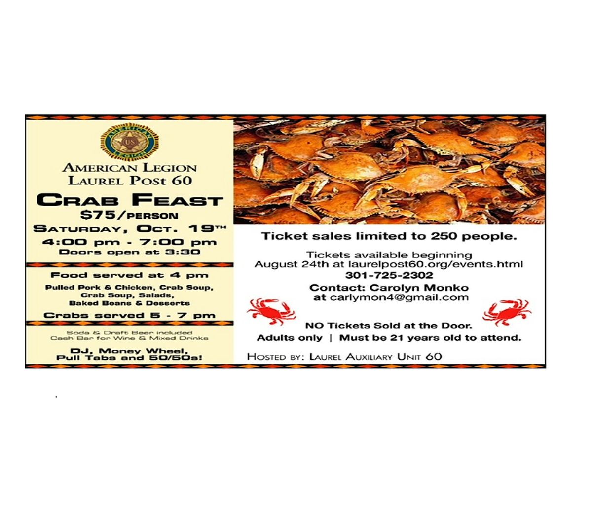 ALA Unit 60 Annual Crab Feast