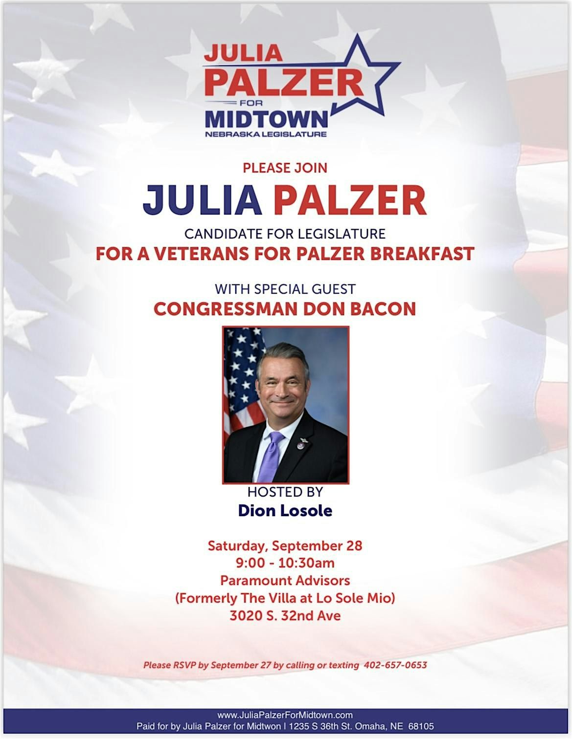 Veterans for Palzer Breakfast - with Don Bacon