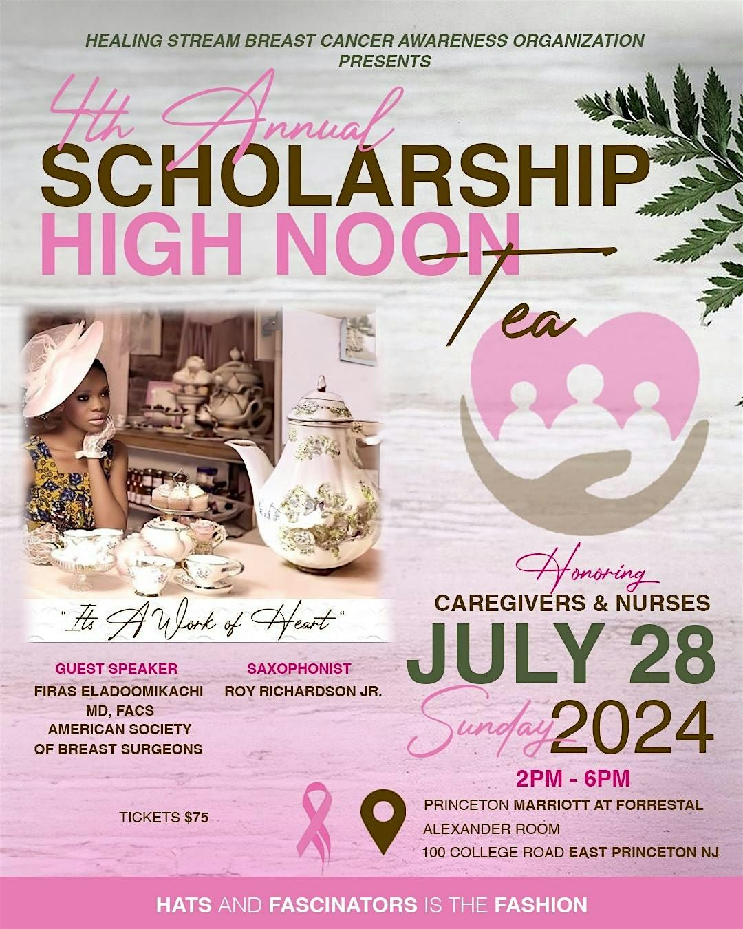 Healing Stream's 4th  Annual Scholarship High-Noon Tea