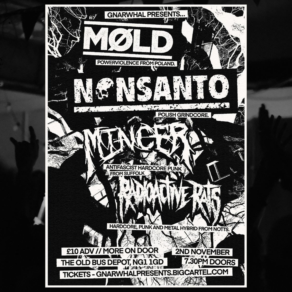 M\u00f8ld (PL) \/ Nonsanto (PL) \/ Mincer \/ Radioactive Rats @ The Old Bus Depot