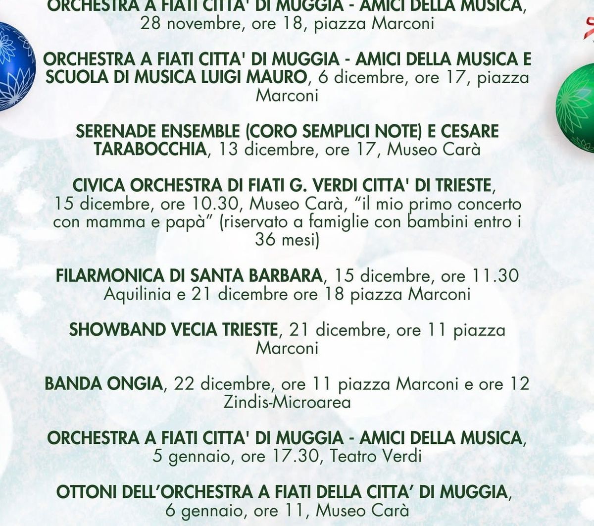 Auguri in musica con la Showband Vecia Trieste