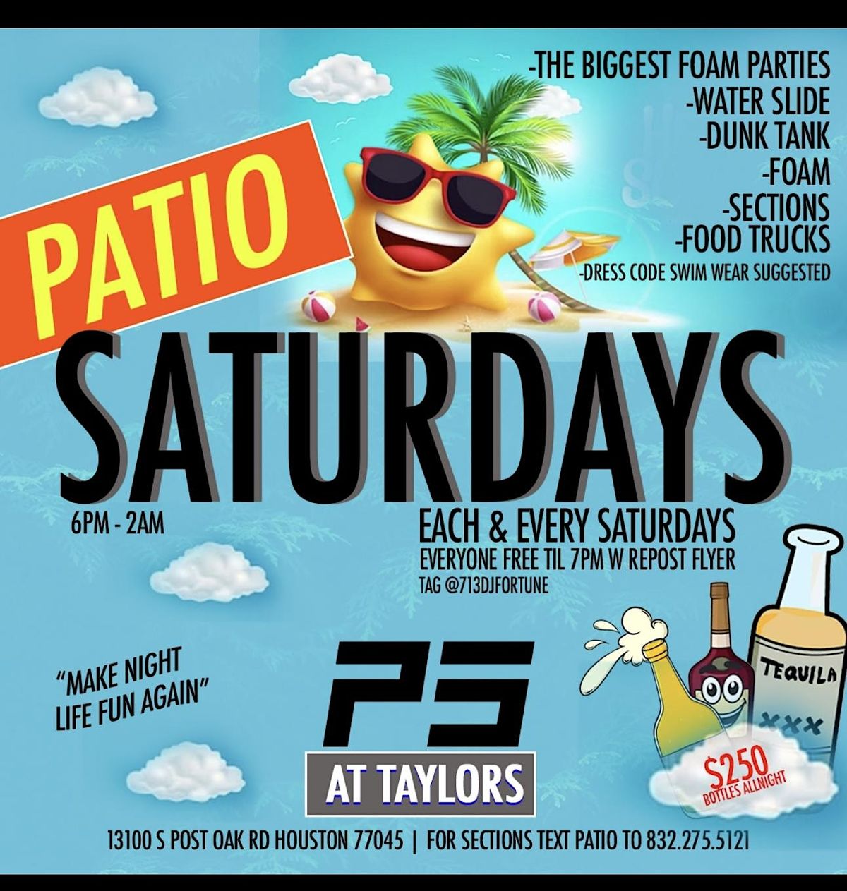 PATIO SATURDAYS THE BIGGEST FOAM PARTIES IN CITY EVERY SATURDAYS!!