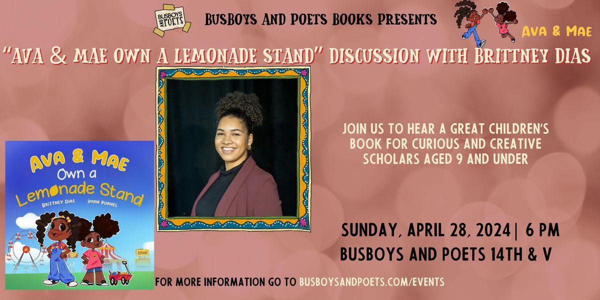 AVA & MAE OWN A LEMONADE STAND | A Busboys and Poets Books Discussion