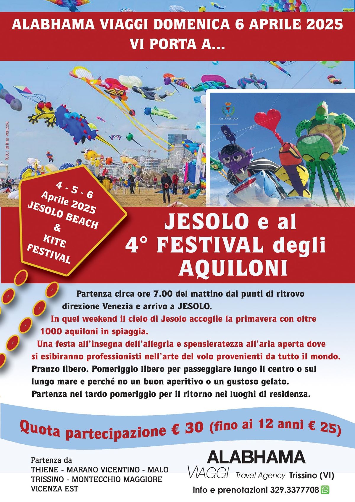 \ud83e\ude81 JESOLO e il FESTIVAL DEGLI AQUILONI (pullman da Vicenza)\ud83e\ude81 Domenica 6 Aprile