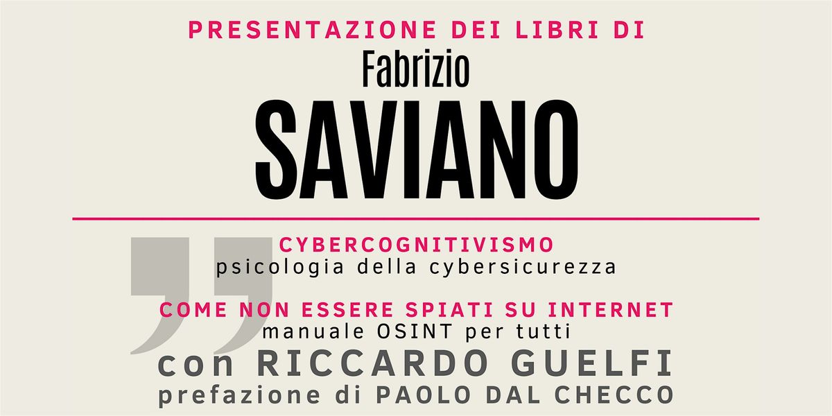 Presentazione dei libri di Fabrizio Saviano