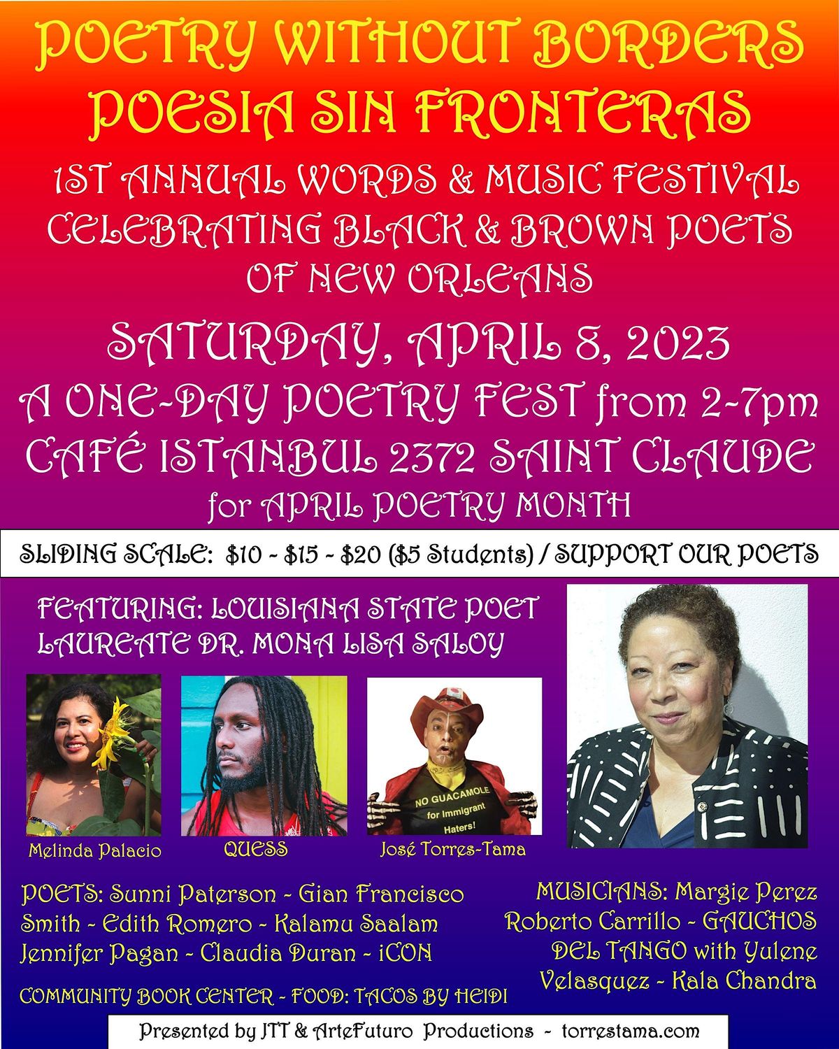 1st ANNUAL POETRY WITHOUT BORDERS WORDS & MUSIC FESTIVAL @ Cafe Istanbul