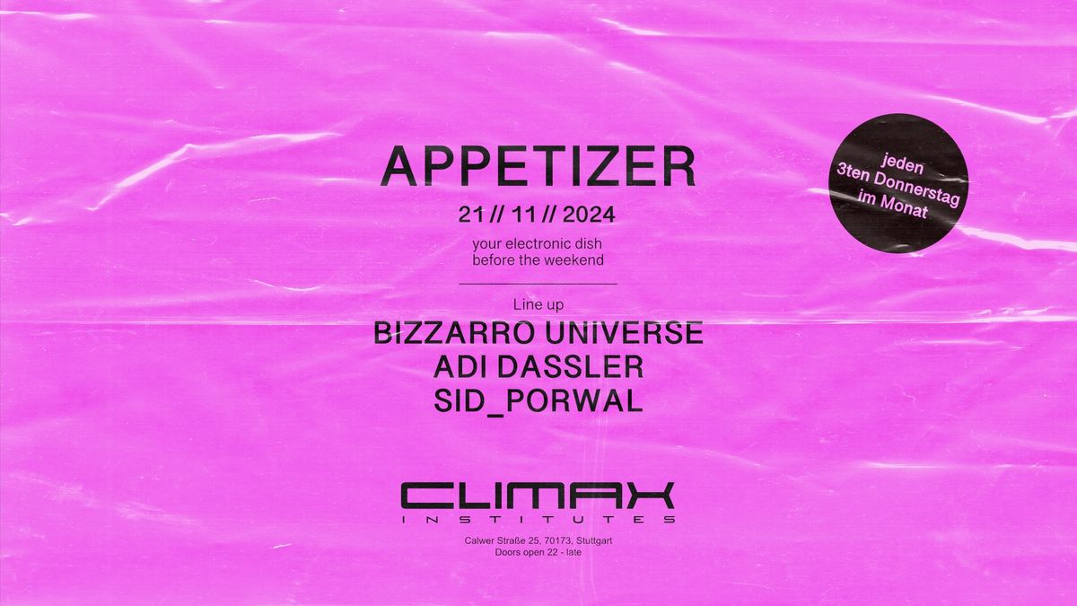 Appetizer w\/ BIZZARRO UNIVERSE & ADI DASSLER