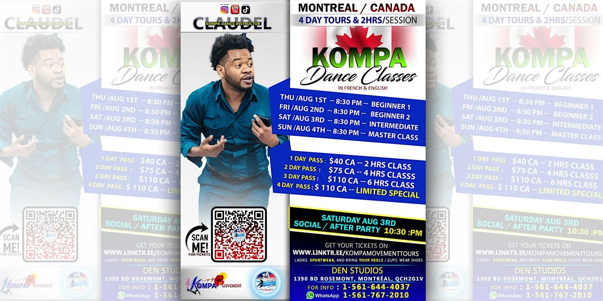 KOMPA DANCE CLASS IN  MONTREAL \/ CANADA  4 DAY  TOUR. READ CAPTION