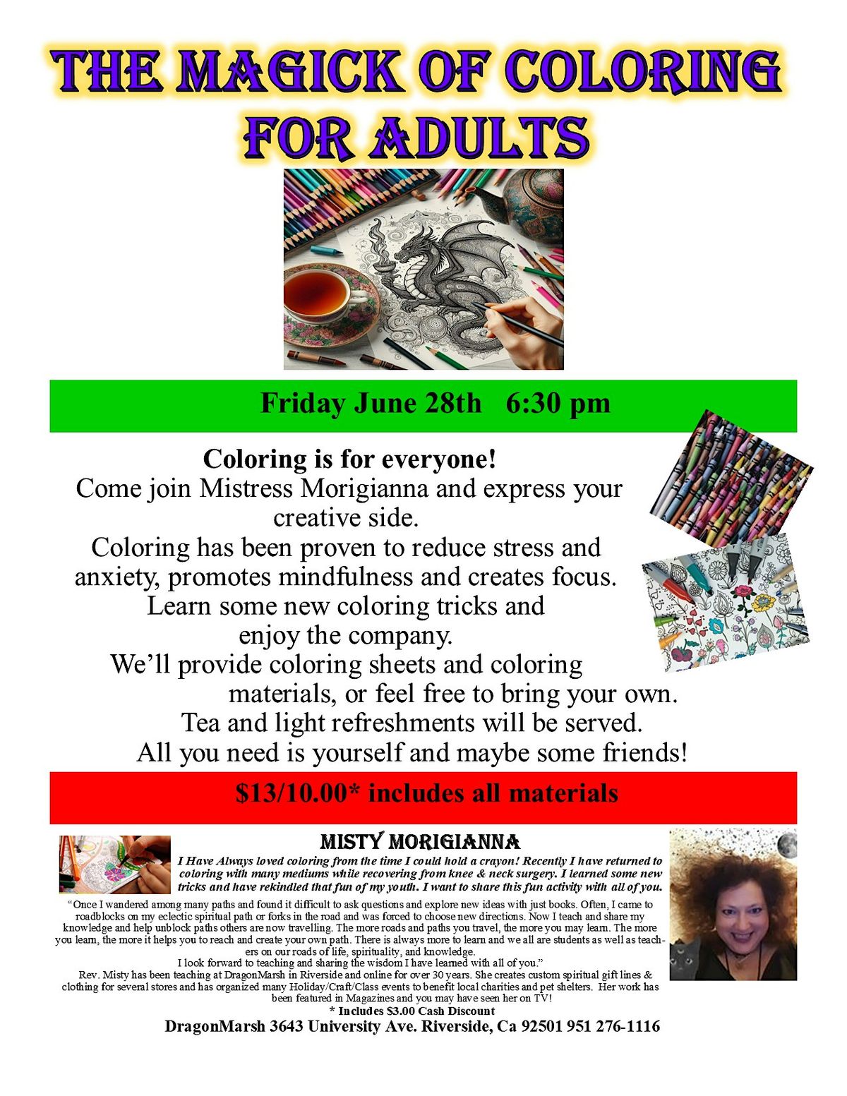 The Magick of Coloring for Adults $13\/10.00*