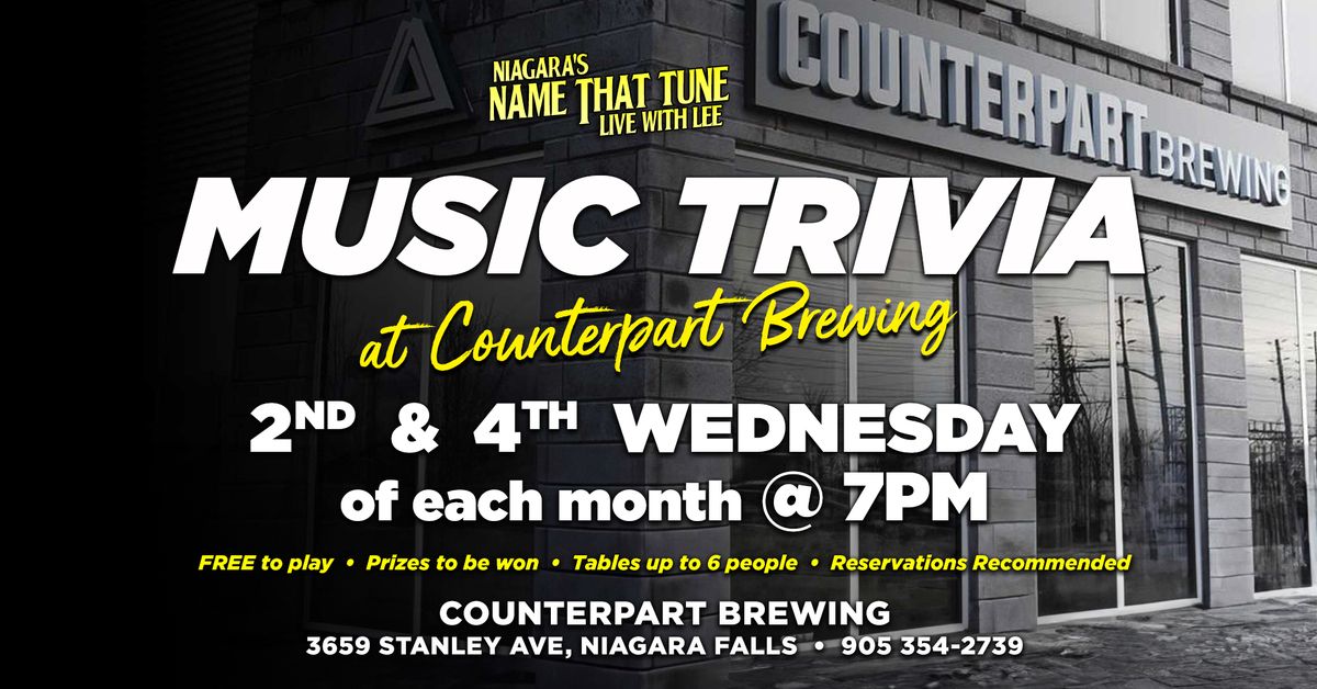 Niagara's Name That Tune Music Trivia at Counterpart Brewing!