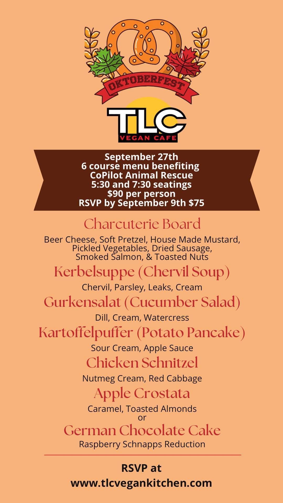 TLC Vegan Cafe's Benefit Dinner for CoPilot Animal Rescue - CAR