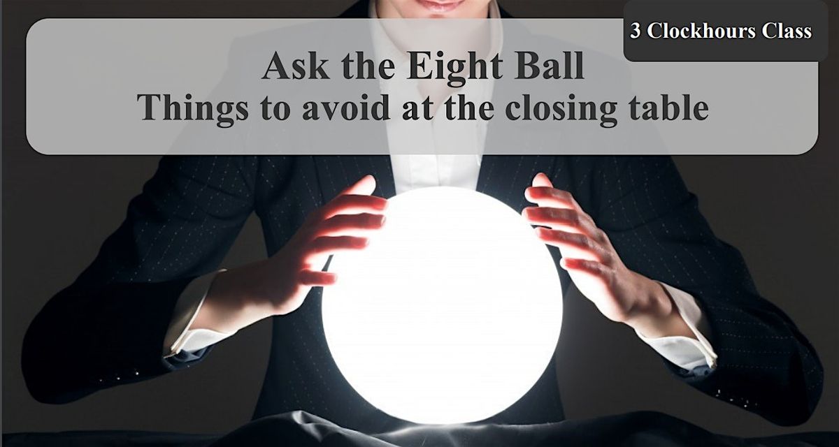Ask the Eight Ball: Washington and Idaho 3 Clockhour Class