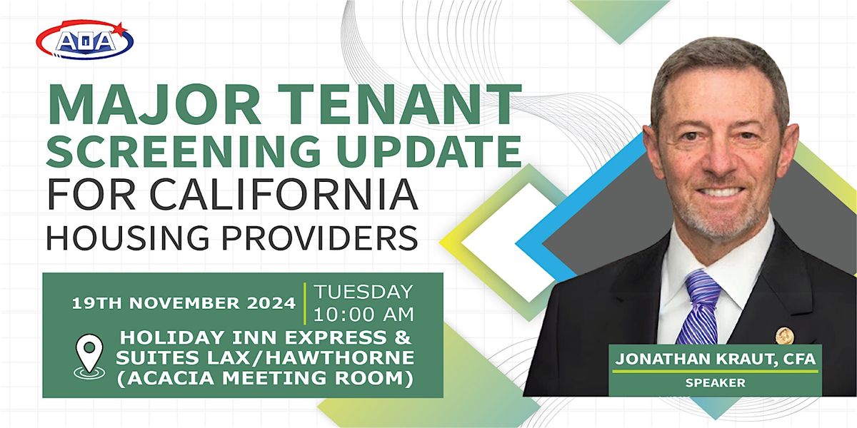 Major Tenant Screening Update for California Housing Providers