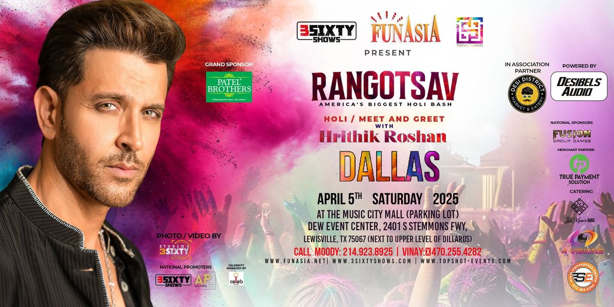  RANGOTSAV2025 Holi with HRITHIK ROSHAN!  Tickets are LIVE now - Let's celebrate HOLI in Style