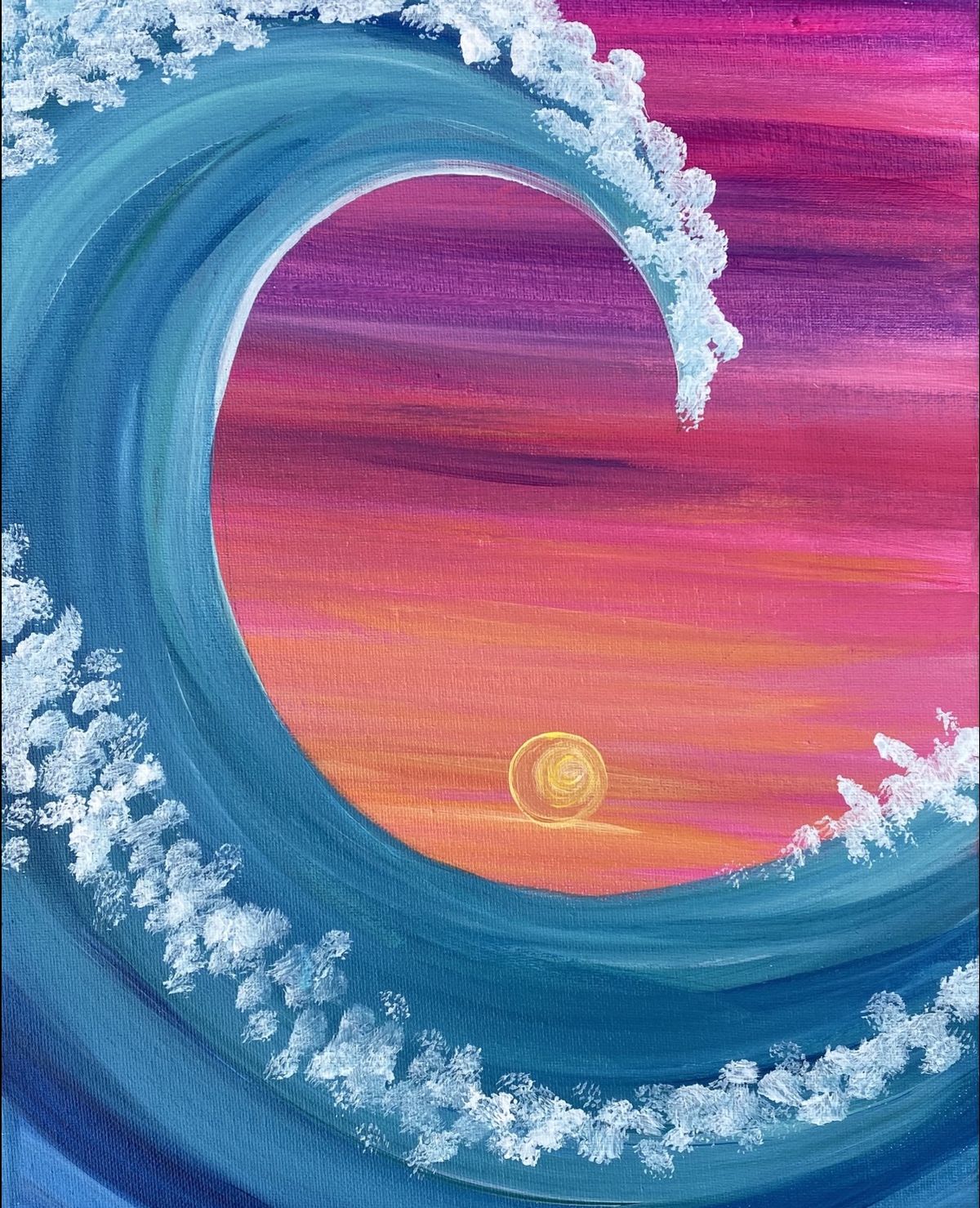 Beach Wave Painting Class  $35  6-18-24  6:30-8:30