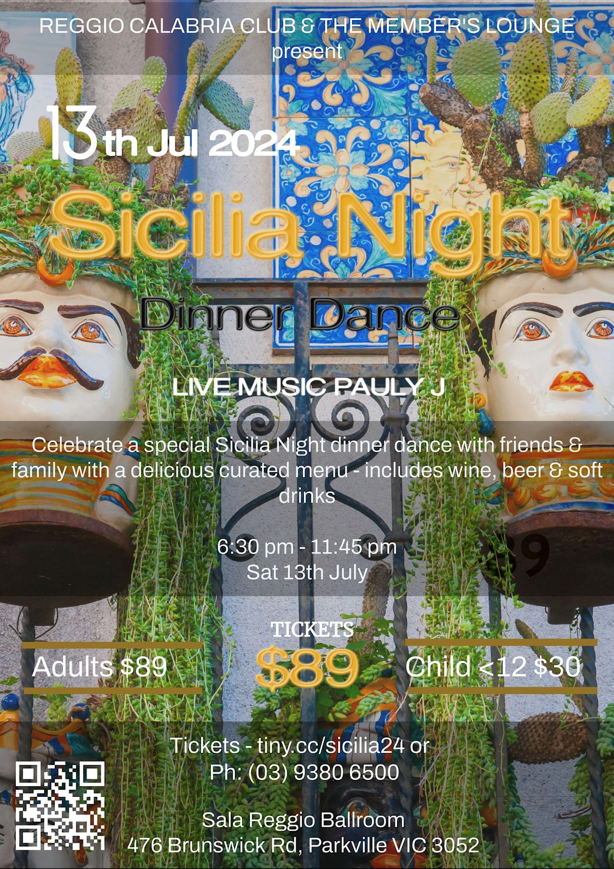 Sicilia Night Dinner Dance @ The Reggio Calabria Club