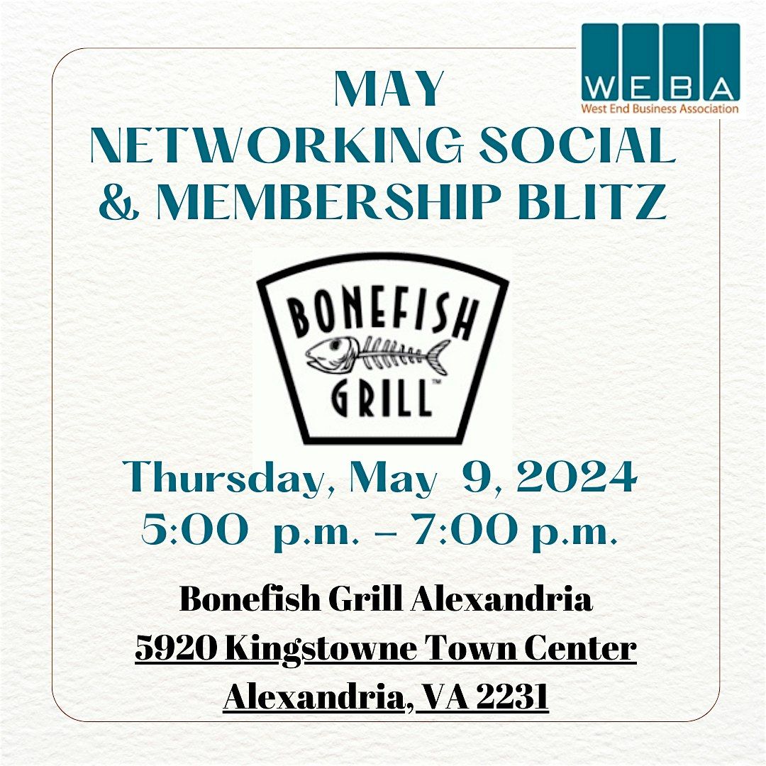 WEBA May Networking Social and Membership Blitz at Bonefish Grill