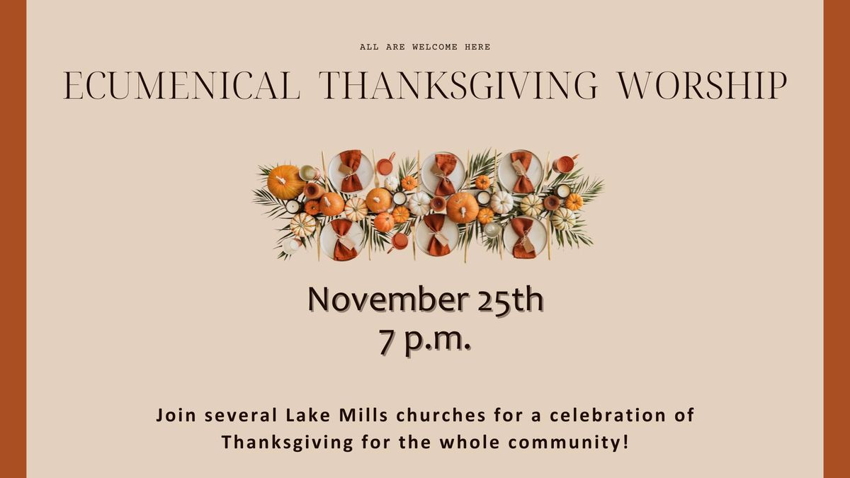 Ecumenical Thanksgiving Worship