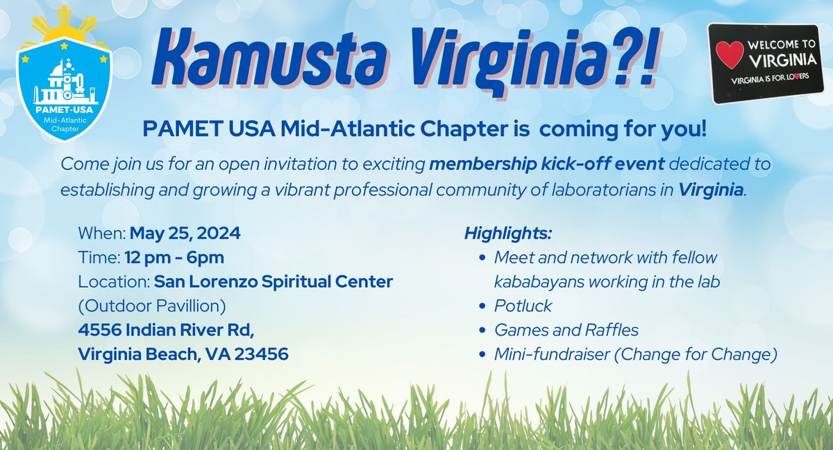 Kamusta Virginia?! PAMET USA Mid-Atlantic Chapter Kick-off Event