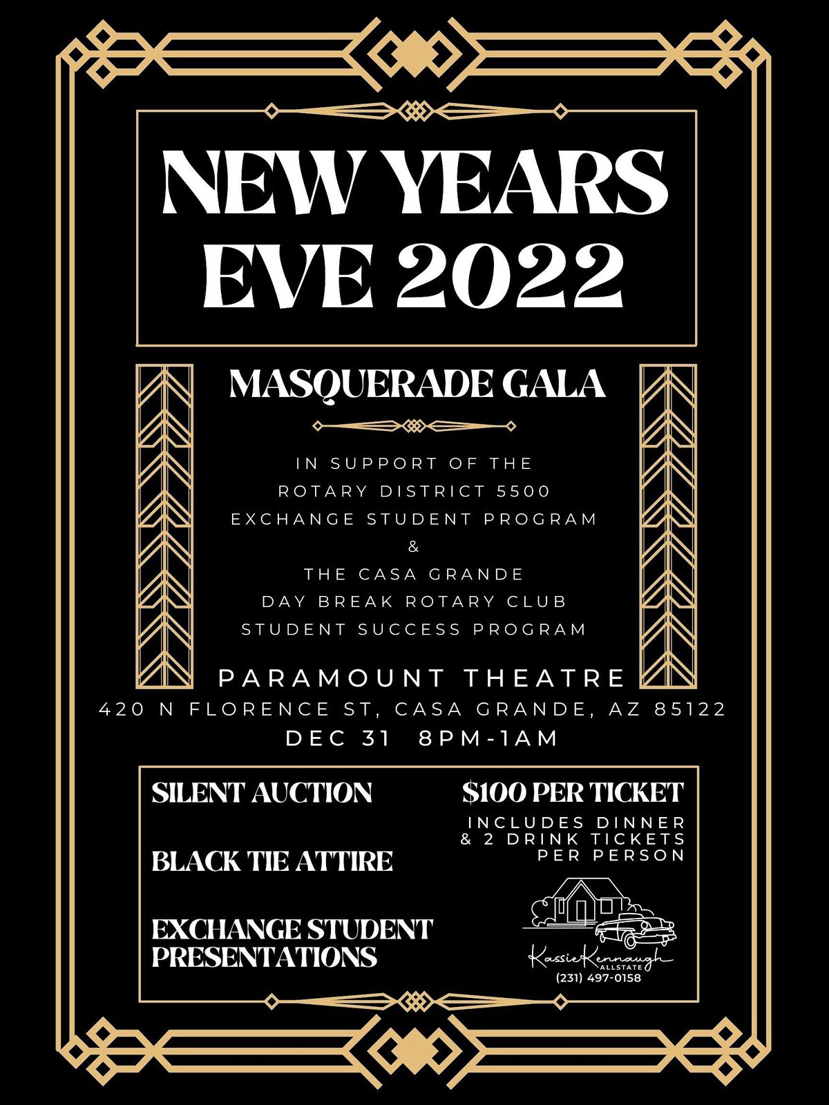 New Years Eve 2022 Masquerade Gala, Paramount Foundation of Central