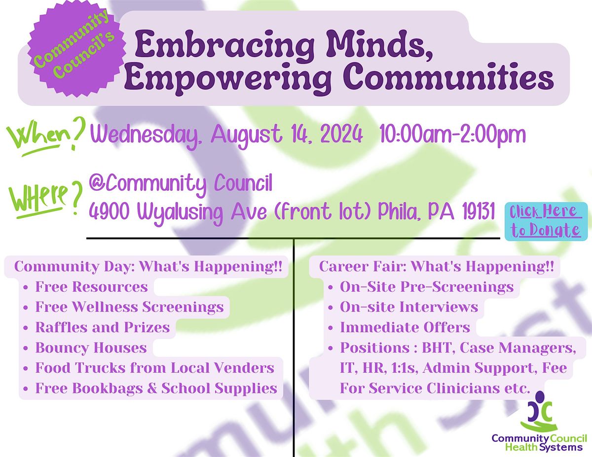 CCHS' Community Day Event: "Embracing Minds, Empowering Communities."