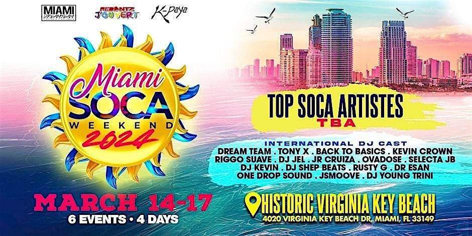 Miami Soca Weekend - Combo Ticket (6 Events 1 Ticket) - Thur March 14 - 17