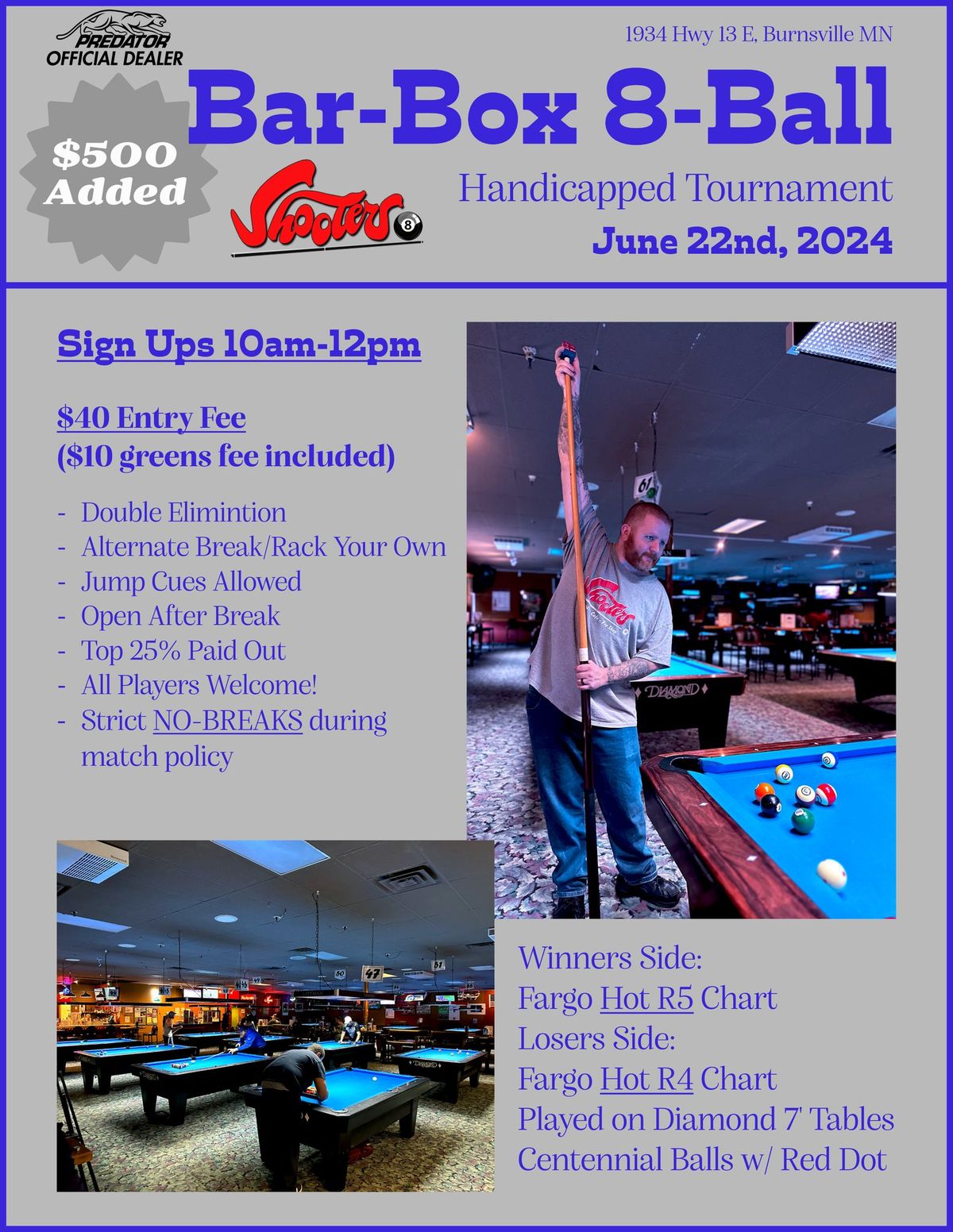 Shooters' Bar-Box 8-Ball Tournament (6\/22\/24)