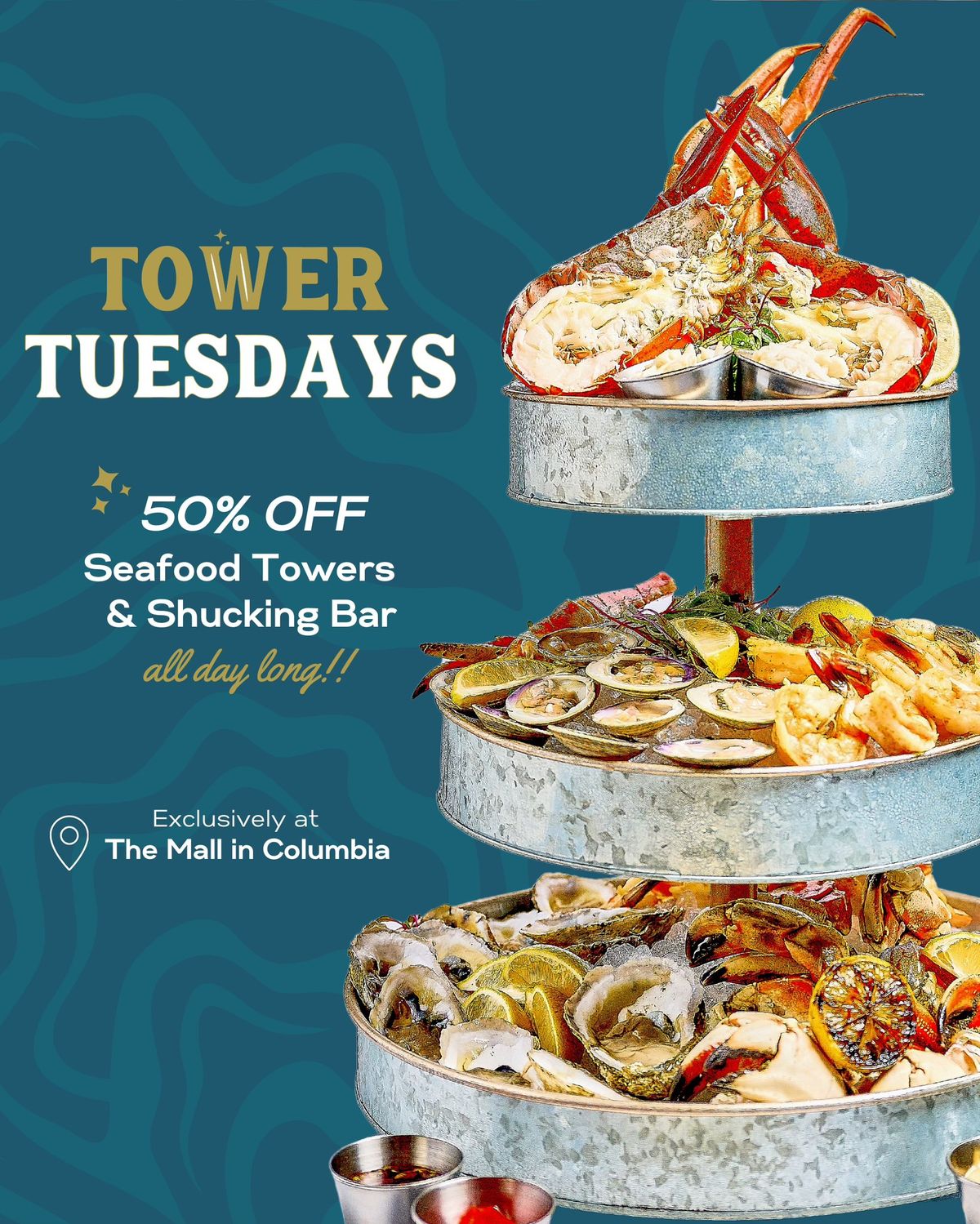 50% off Walrus Tower, Merriweather, & Entire Shucking Bar EVERY TUESDAY! (Columbia, MD location)