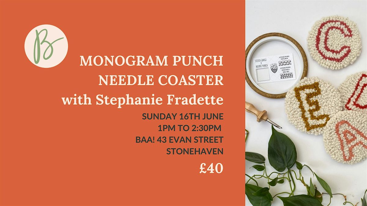 Monogram Needle Punch Coaster with Stephanie Fradette