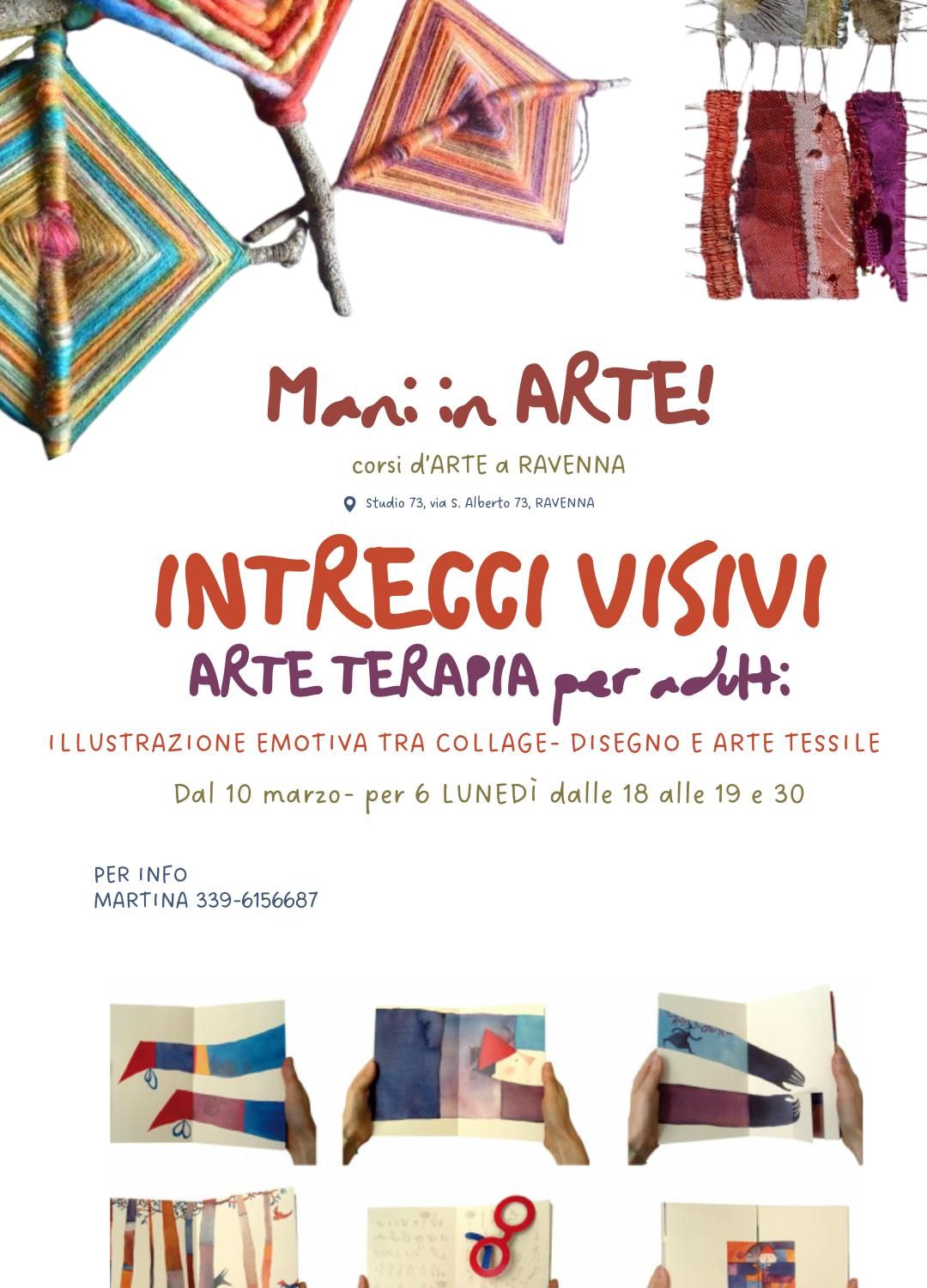 INTRECCI VISIVI- arte terapia per adulti: illustrazione emotiva tra collage- disegno e arte tessile