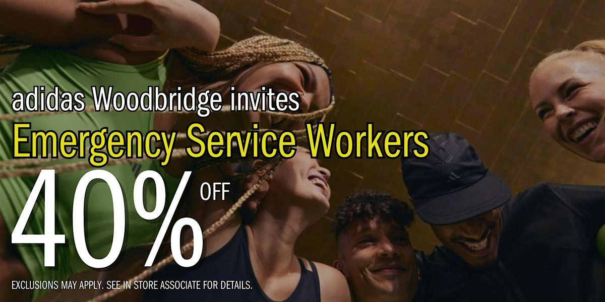 Calling ALL Emergency Service Workers! 40% off adidas Corporate Store